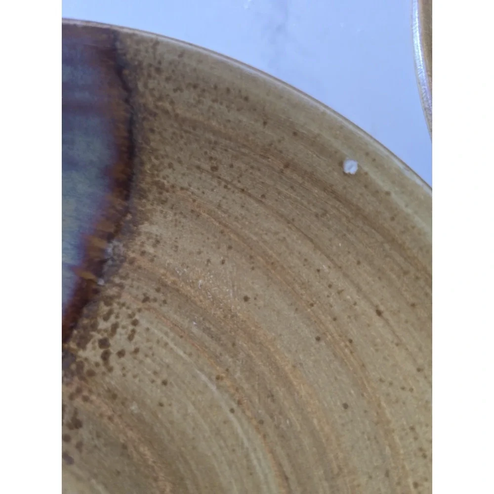 2001 Disc Sango Splash 4951 Salad Plates Set Of 4 Stoneware Brown Drip